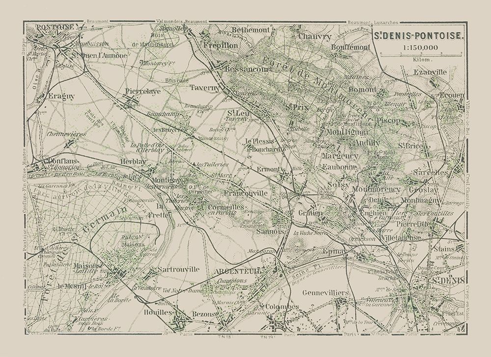 Saint Denis Pontoise Paris France - Baedeker 1911