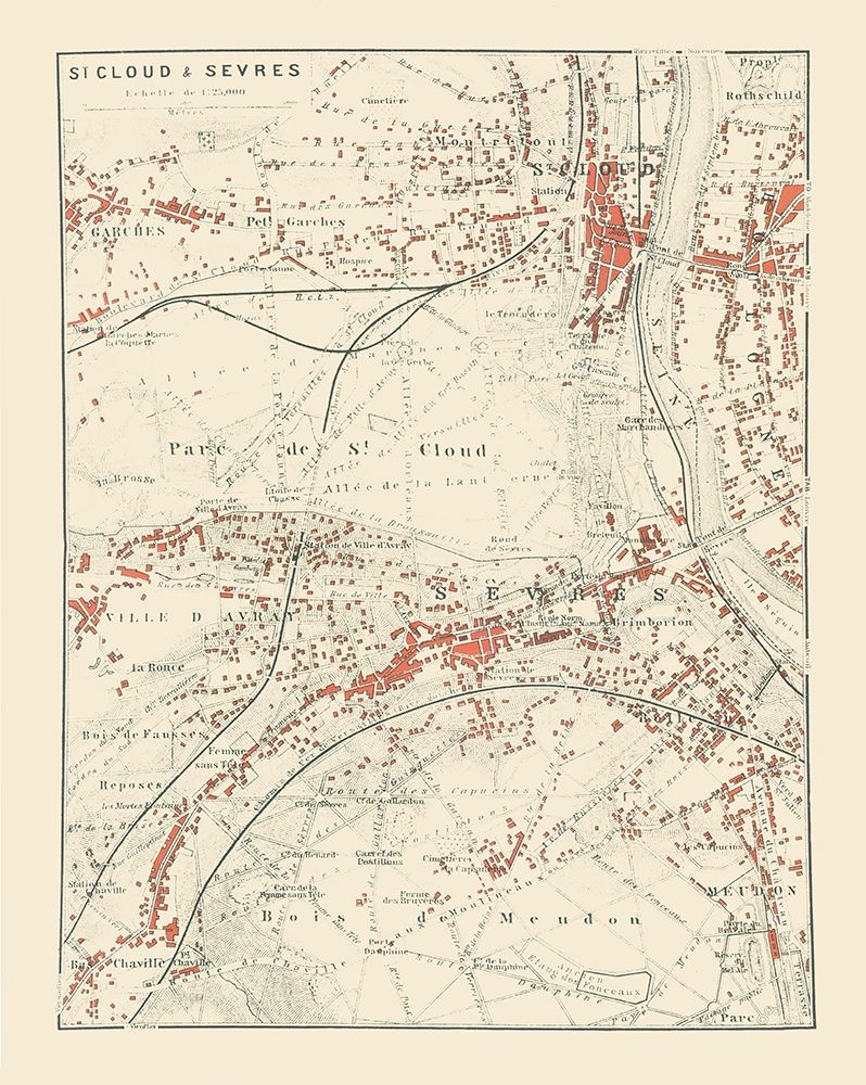 Saint Cloud Sevres Paris France - Baedeker 1911