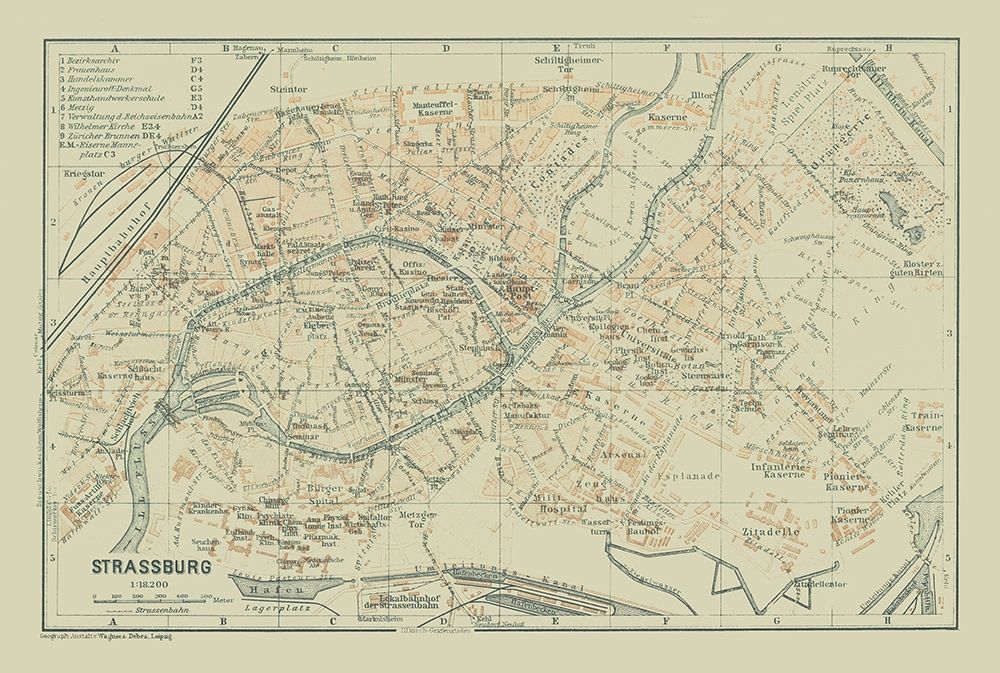 Strasbourg France - Baedeker 1914