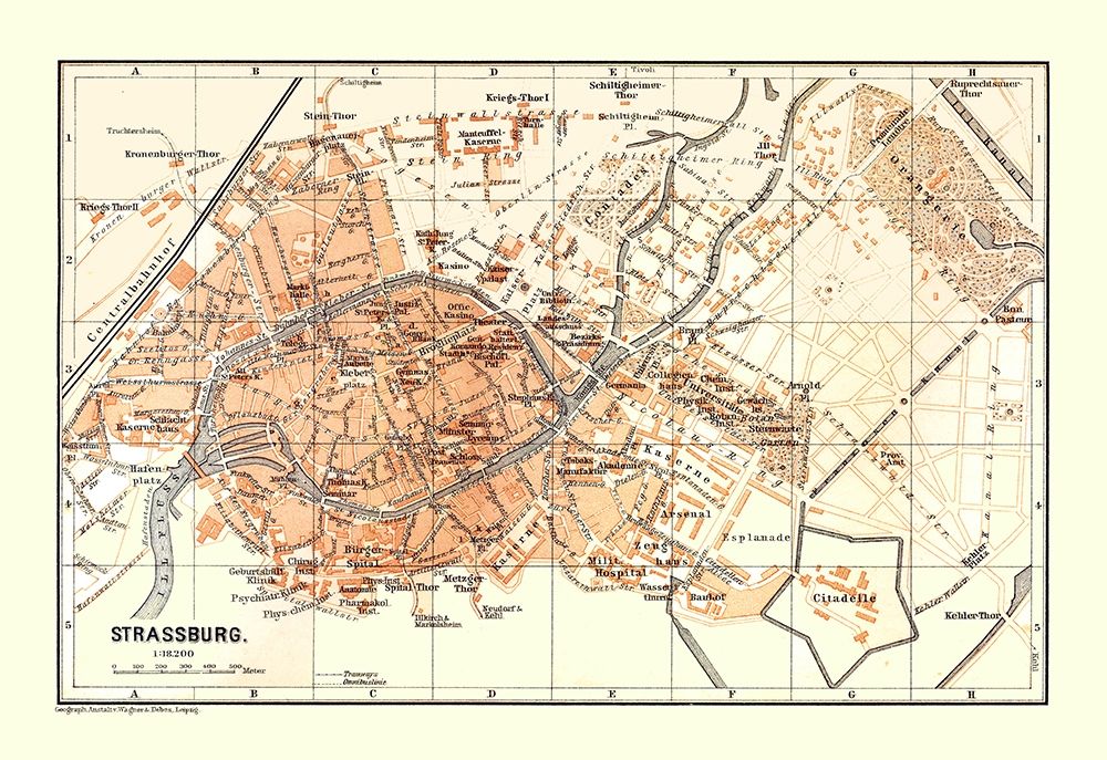 Strasbourg France - Baedeker 1896
