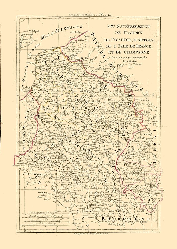 France Departments - Santini 1794