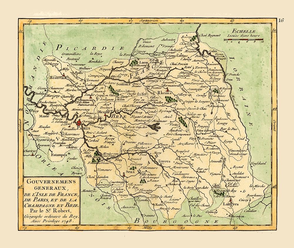 Ile-de-France Brie Champagne France - Robert 1748