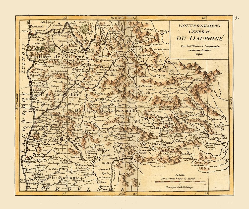 Dauphine Region France - Robert 1748