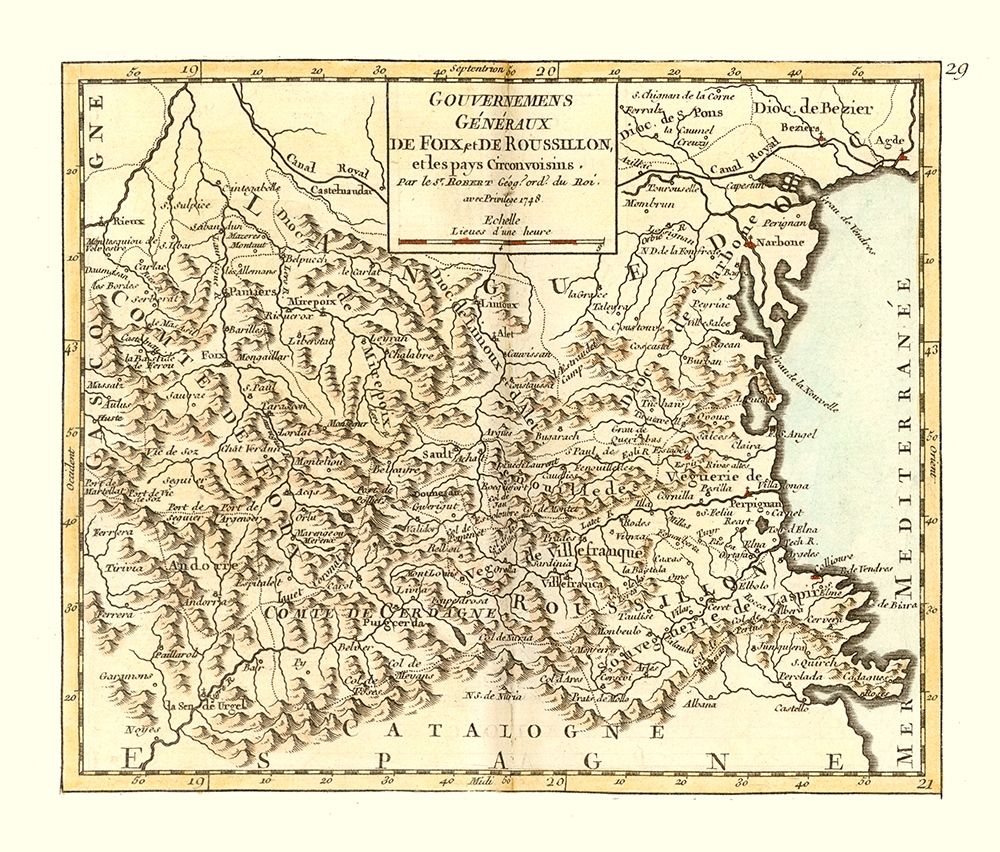 Foix Roussillon France - Robert 1748