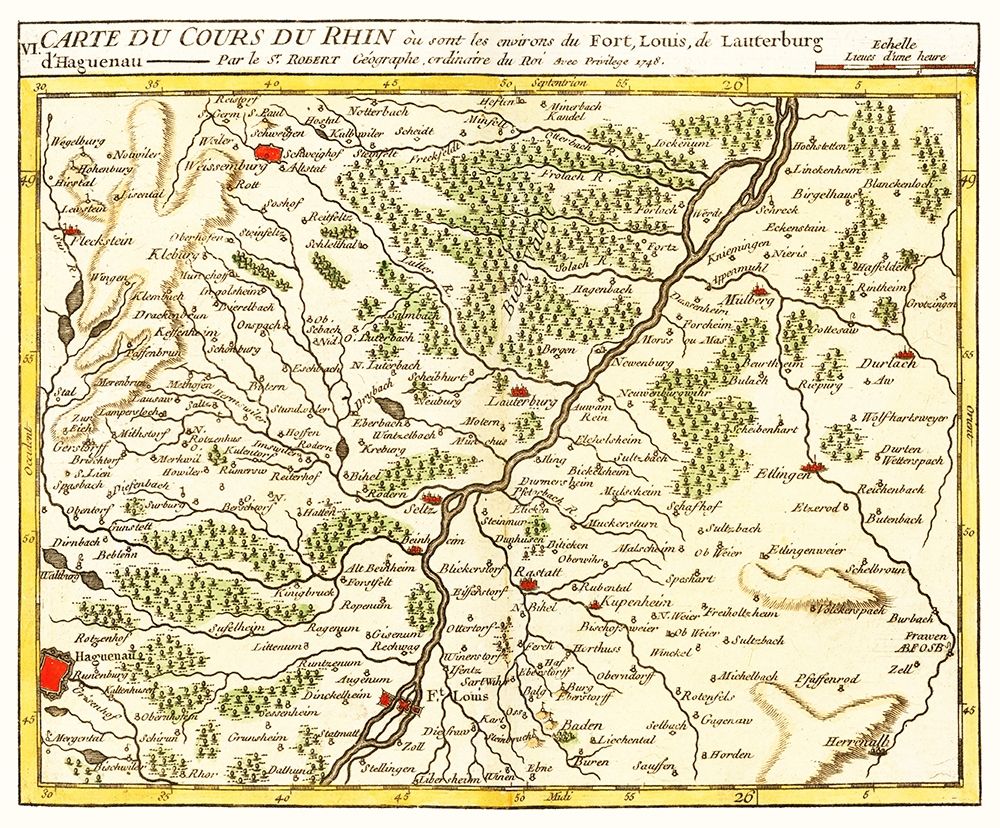 Rhine River Lauterbourg France - Robert 1748