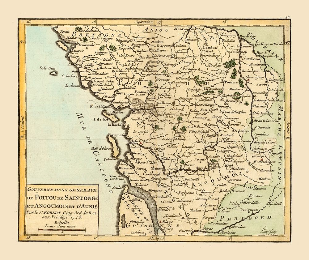 West Central France - Robert 1748