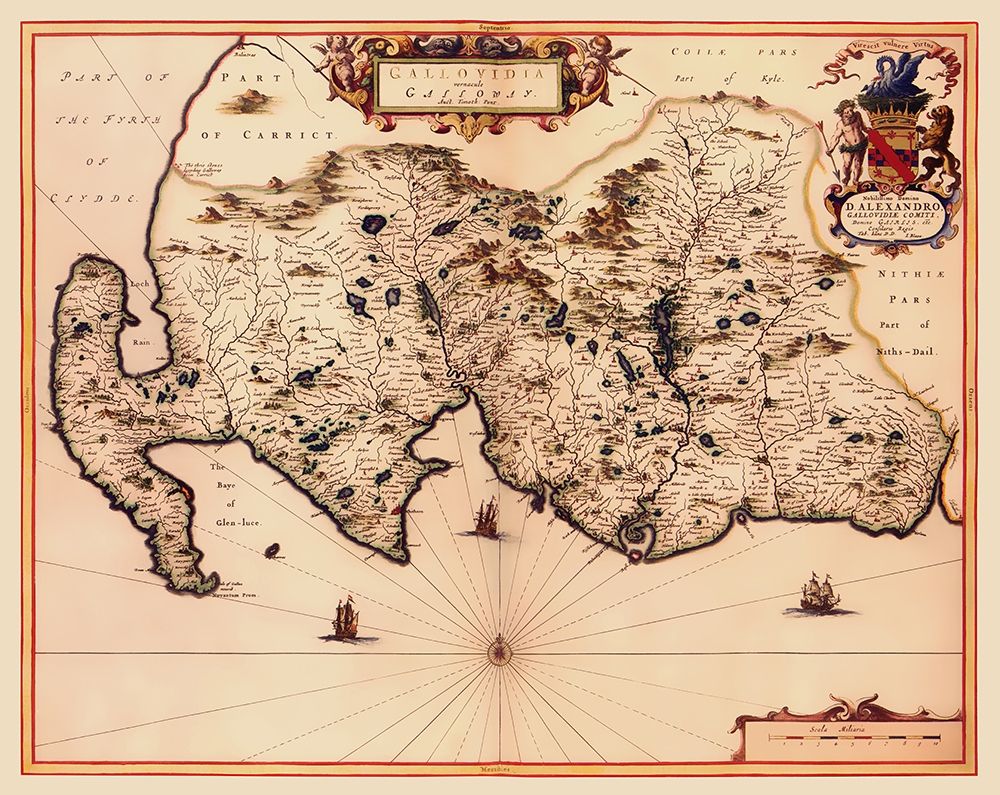 Great Britain Galloway Scotland - Blaeu 1654