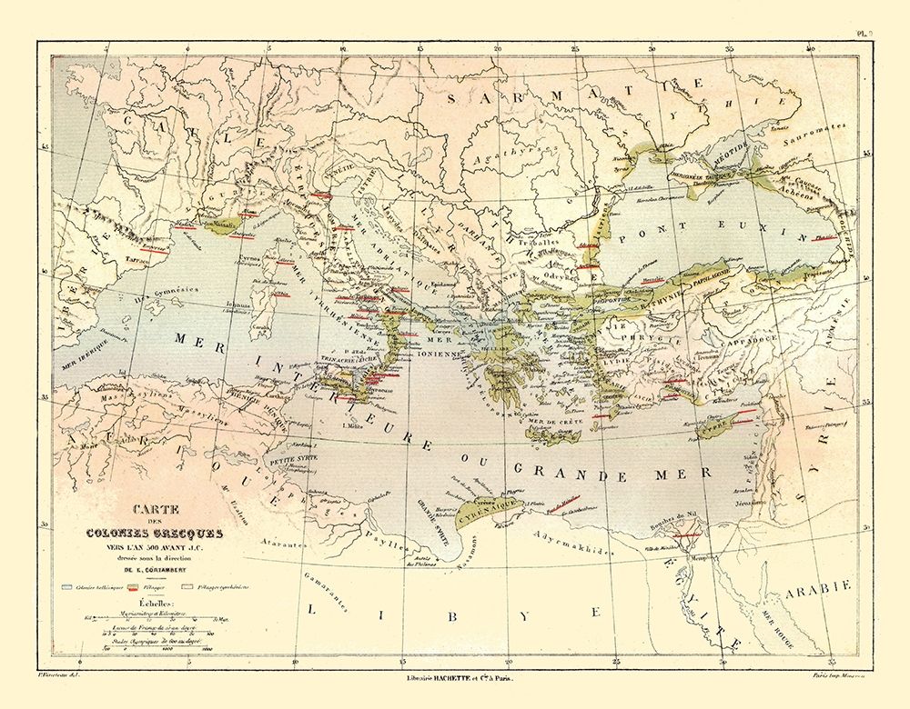 Middle East Greek Colonies Around 500 B.C.