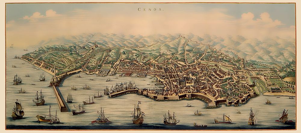 Genoa Panoramic Italy - Mortier 1704