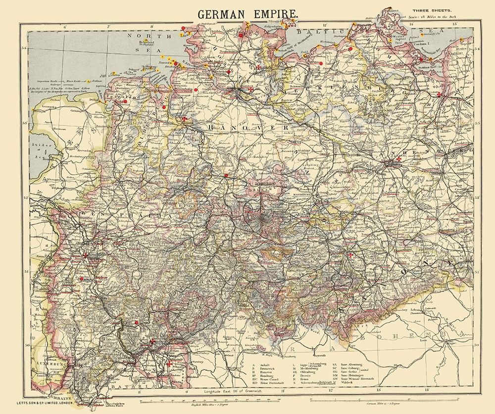 German Empire 1 Germany - Letts 1883