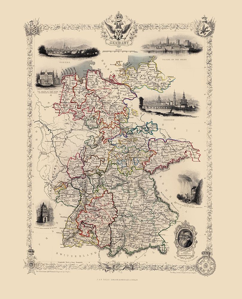 Germany - Tallis 1851