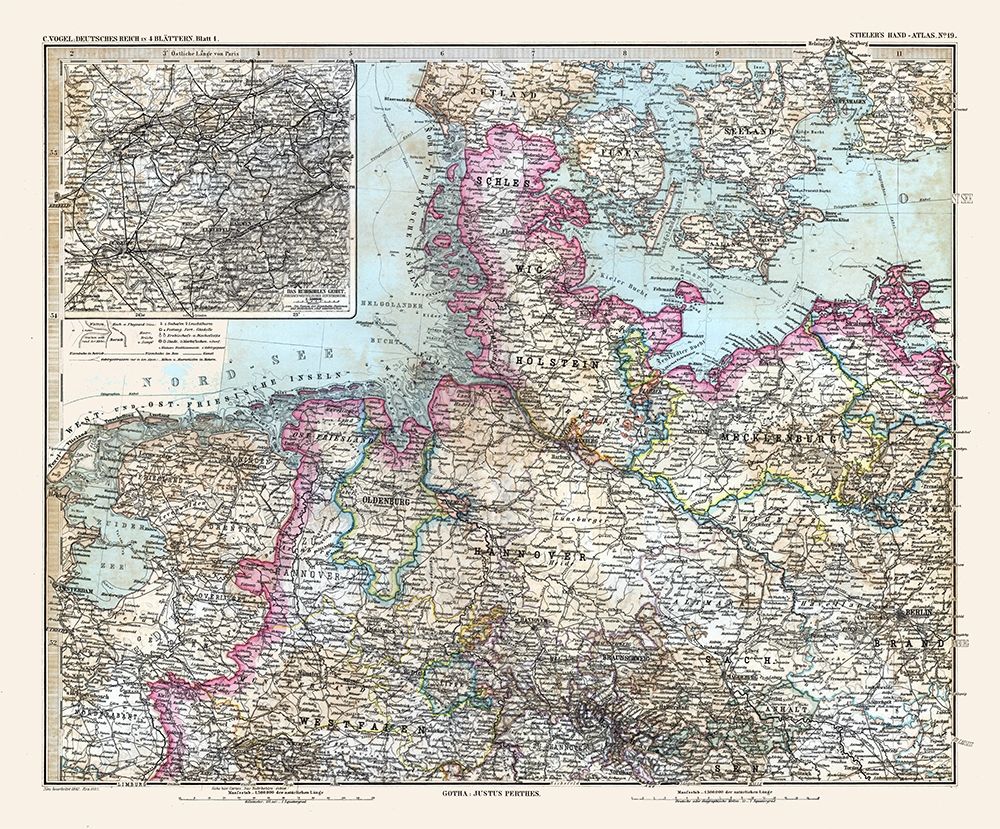 Northwest Germany - Stieler 1885