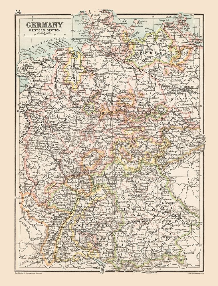 Western Germany - Bartholomew 1892