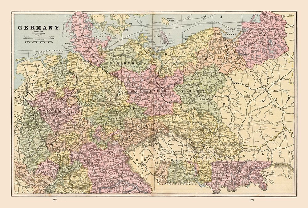 Germany - Cram 1888