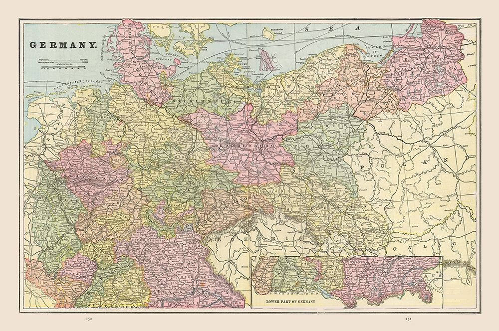 Germany - Cram 1892