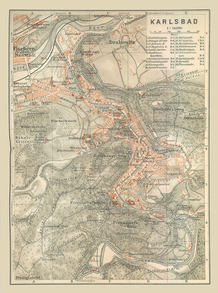 Karlsbad Germany - Baedeker 1910