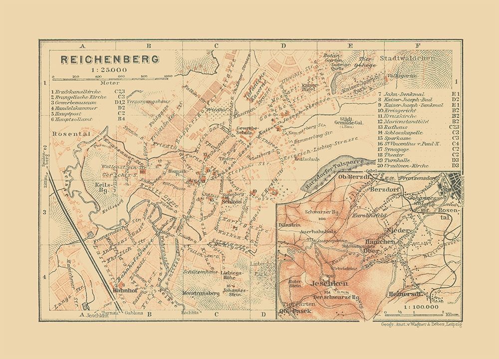 Reichenberg Germany - Baedeker 1910