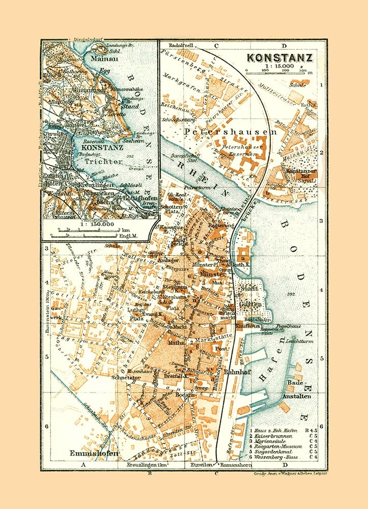 Konstanz Germany - Baedeker 1921