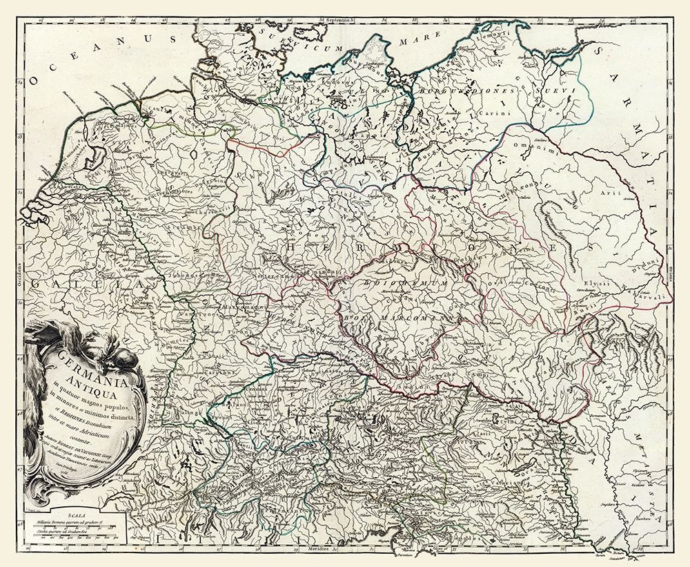 Ancient Germany - Vaugondy 1757