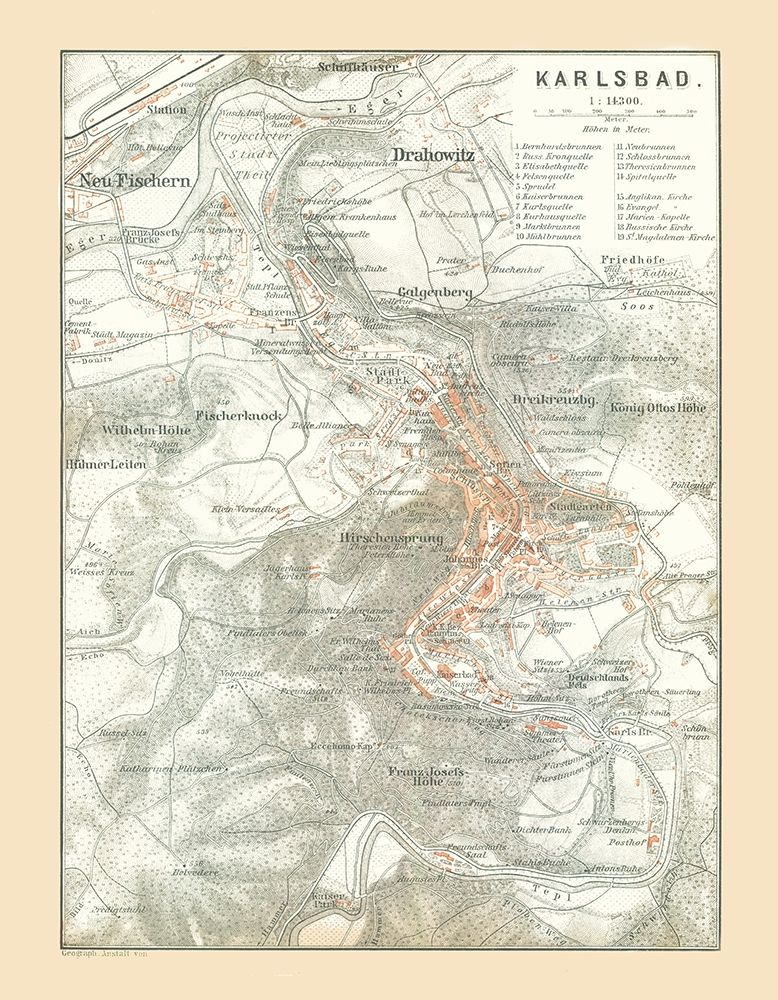 Karlsbad Germany - Baedeker 1896