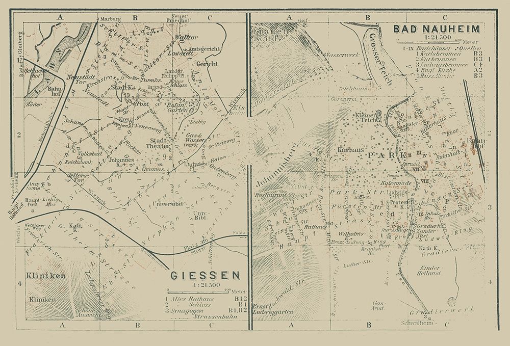 Giessen Bad Nauheim Germany - Baedeker 1914