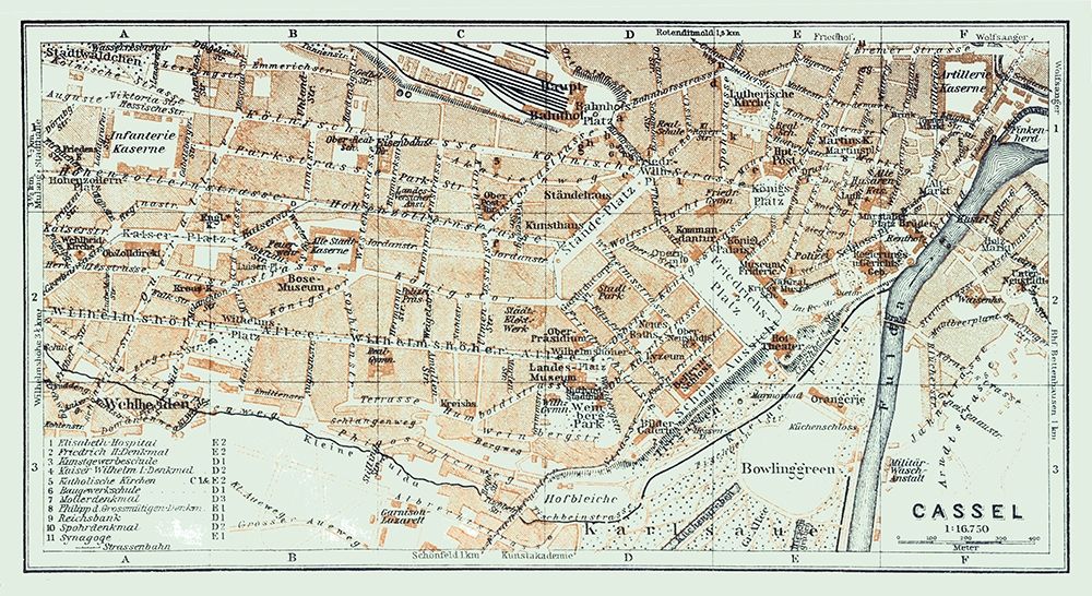 Kassel Germany - Baedeker 1914