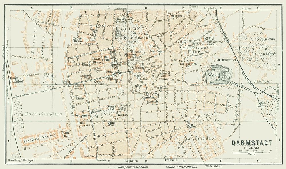 Darmstadt Germany - Baedeker 1914