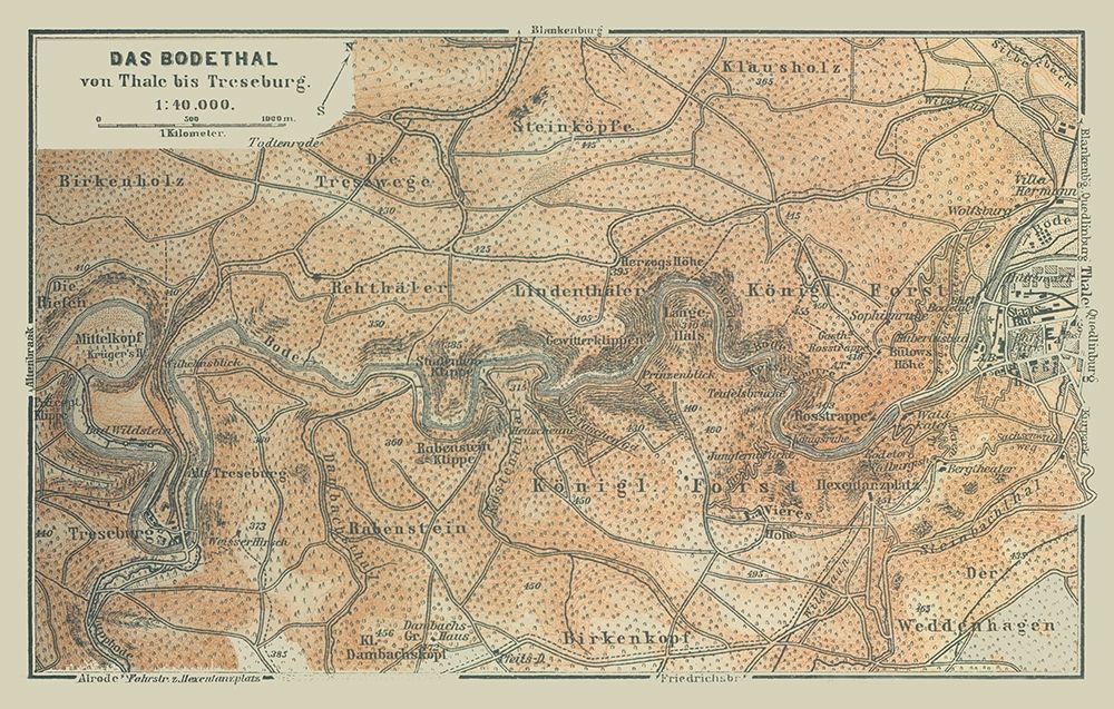 Bodetal Germany - Baedeker 1914
