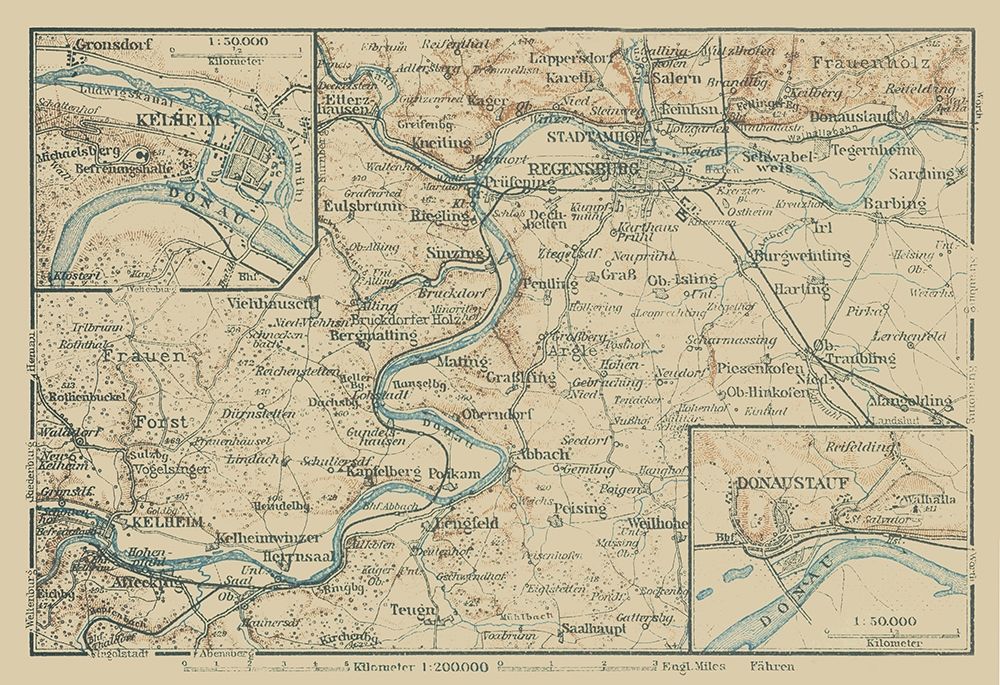 Donaustauf Germany - Baedeker 1914
