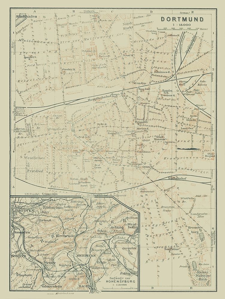 Dortmund Germany - Baedeker 1914