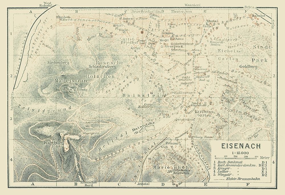 Eisenach Germany - Baedeker 1914