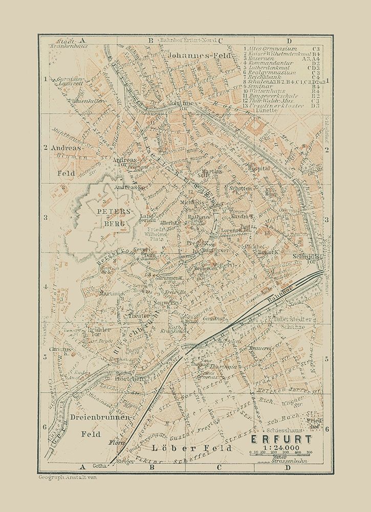 Erfurt Germany - Baedeker 1914