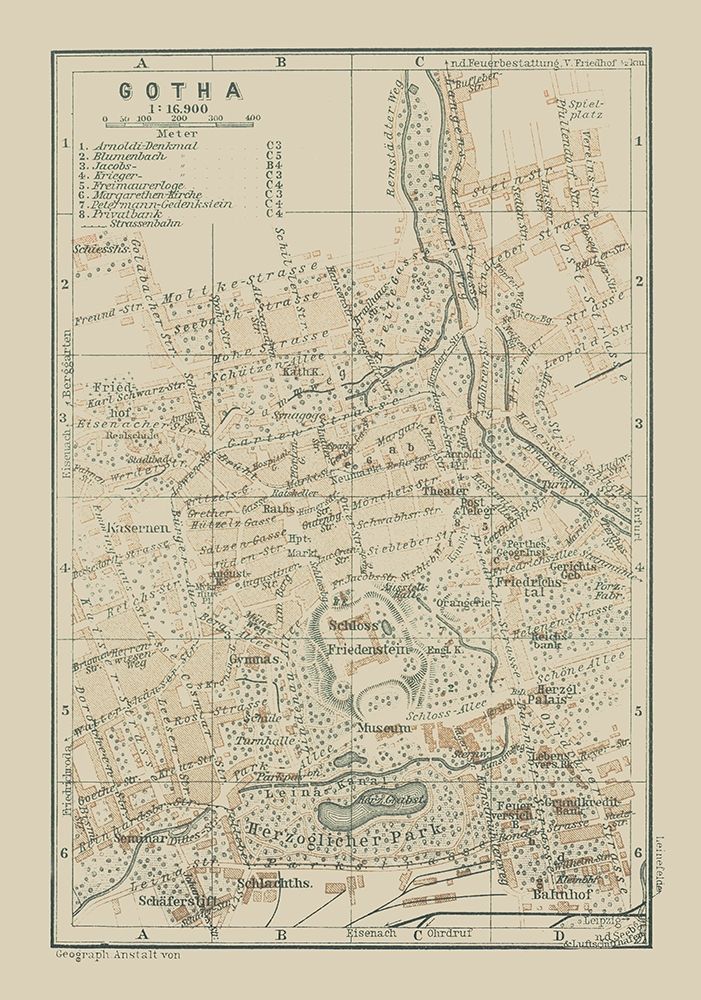 Gotha Germany - Baedeker 1914
