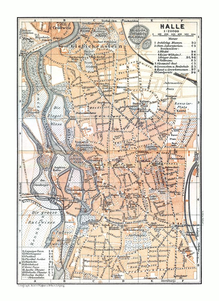 Halle Germany - Baedeker 1914