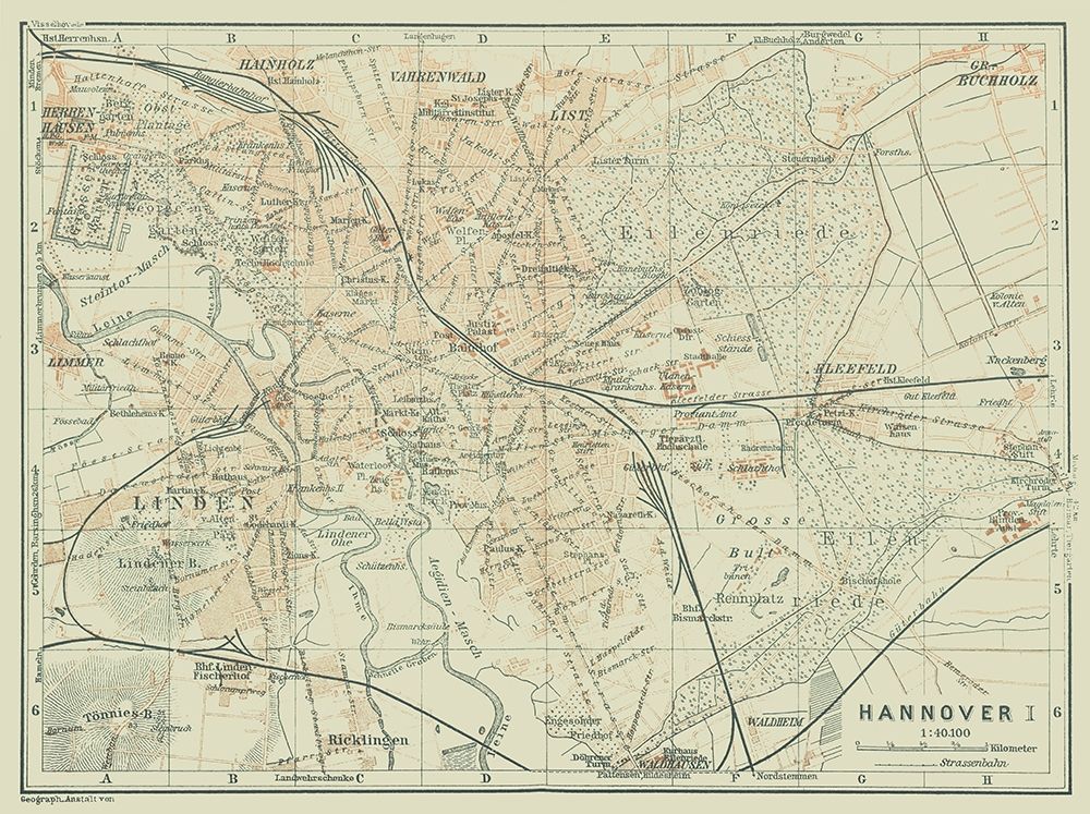 Hannover Germany - Baedeker 1914
