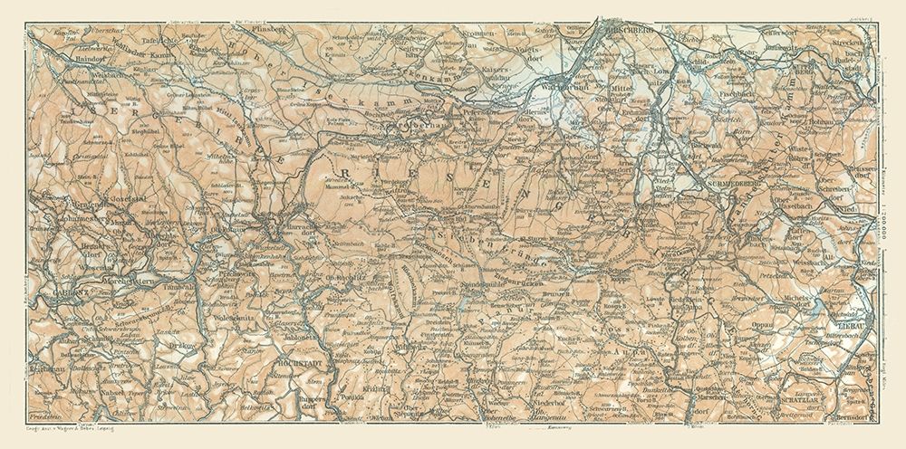 Isergebirge Riesengebirge Germany - Baedeker 1914