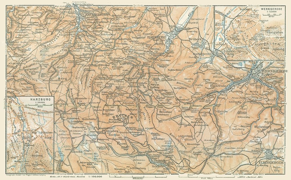 Harzburg Wernigerode Germany - Baedeker 1914