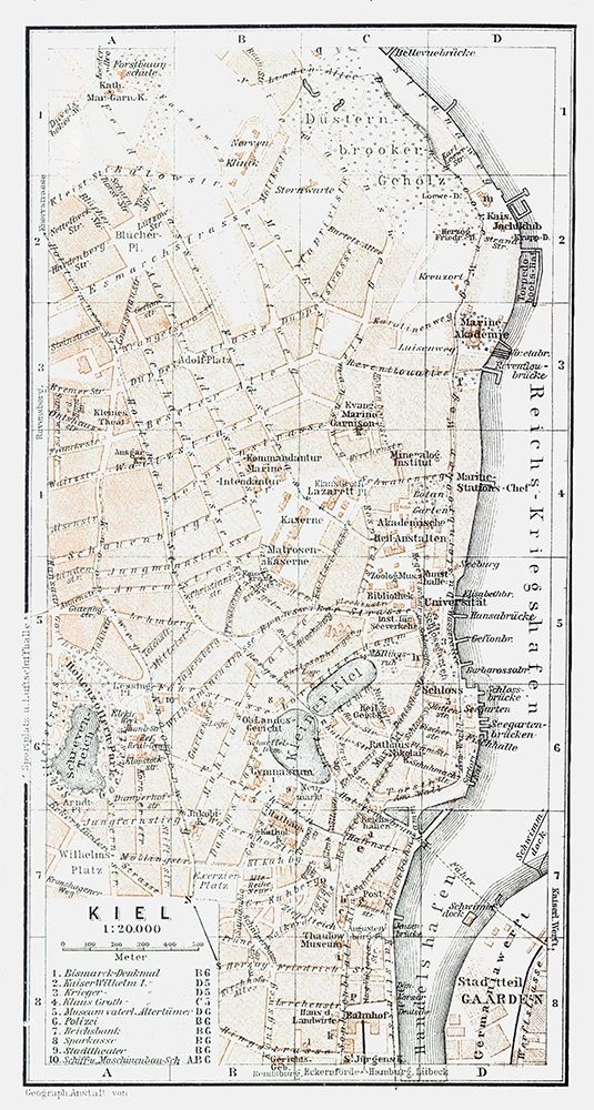Kiel Germany - Baedeker 1914