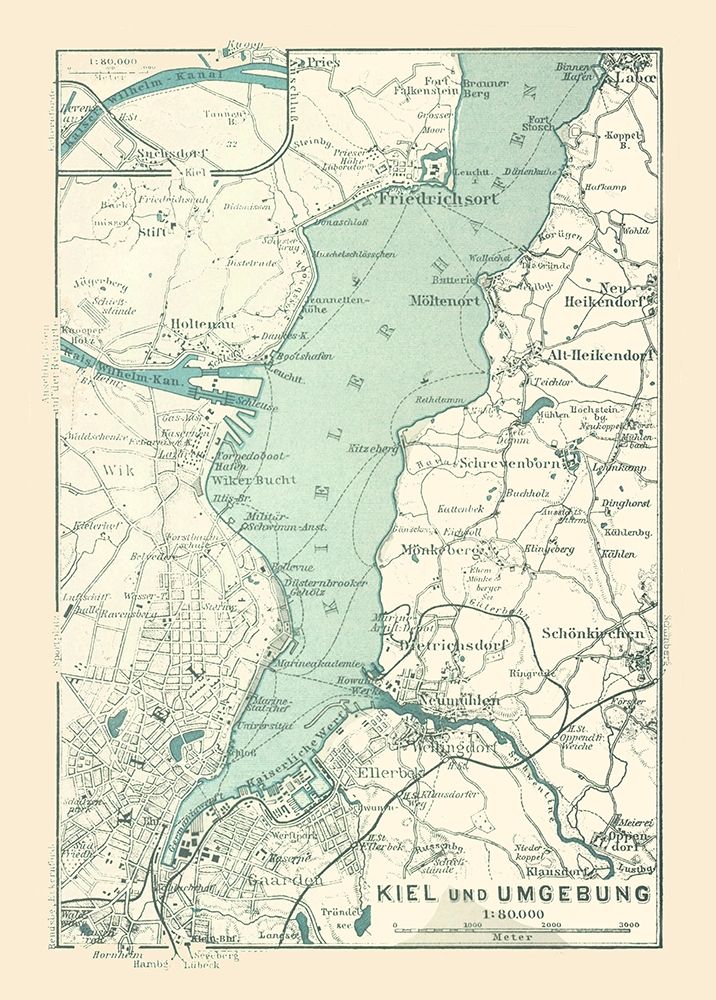 Kiel Surroundings Germany - Baedeker 1914