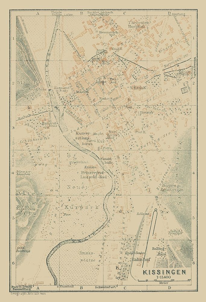 Kissingen Germany - Baedeker 1914