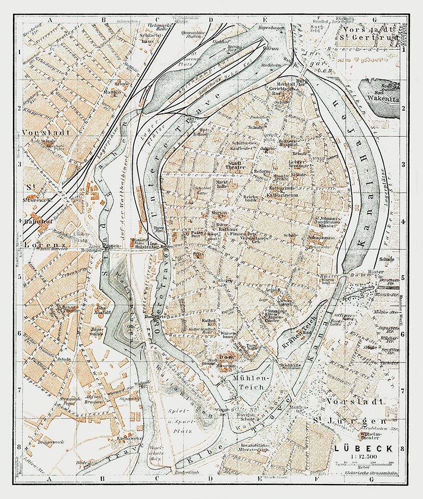 Lubeck Germany - Baedeker 1914