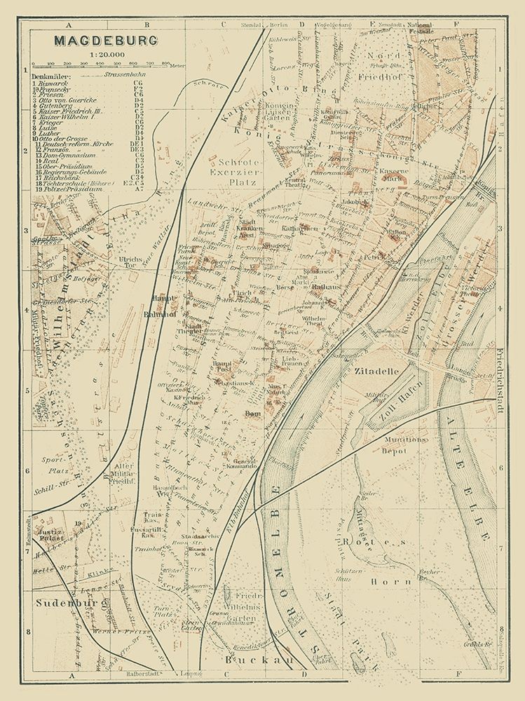 Magdeburg Germany - Baedeker 1914