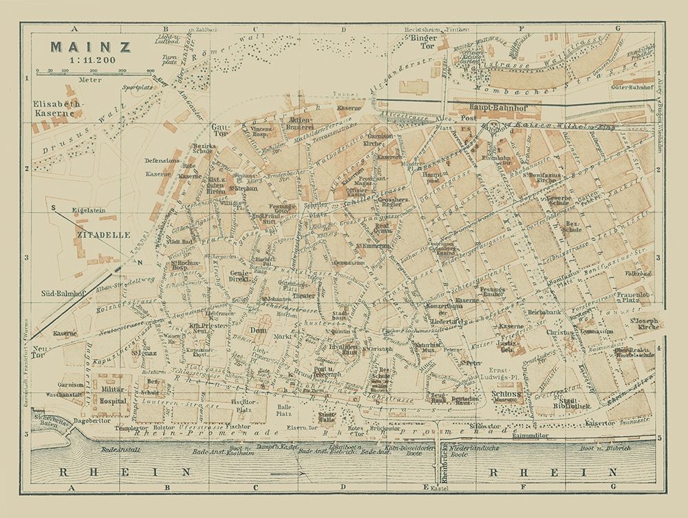 Mainz Germany - Baedeker 1914