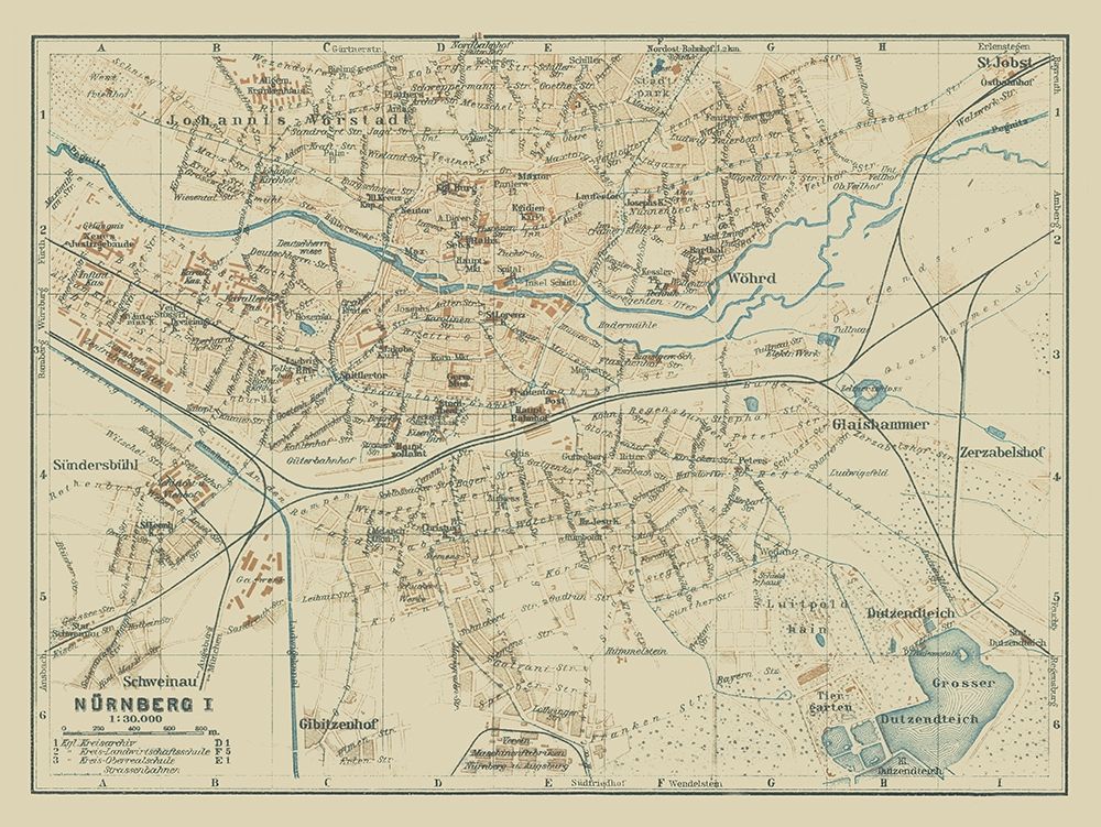 North Nuremberg Germany - Baedeker 1914