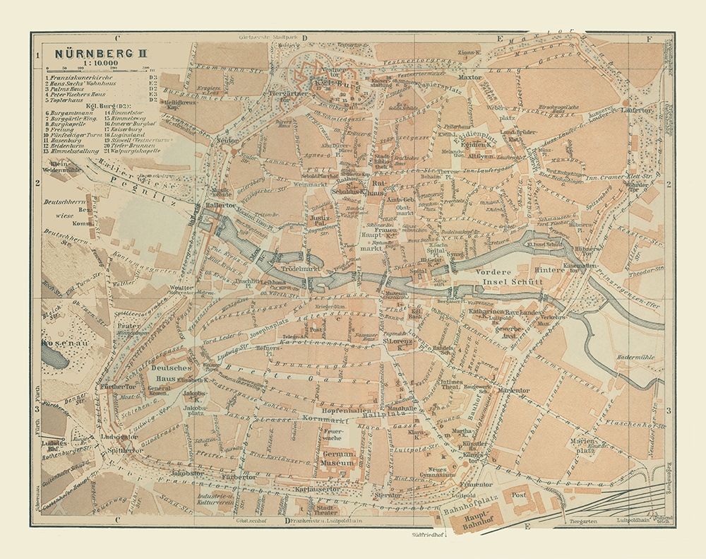 Nuremberg Germany - Baedeker 1914