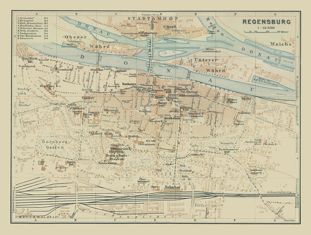 Regensburg Germany - Baedeker 1914