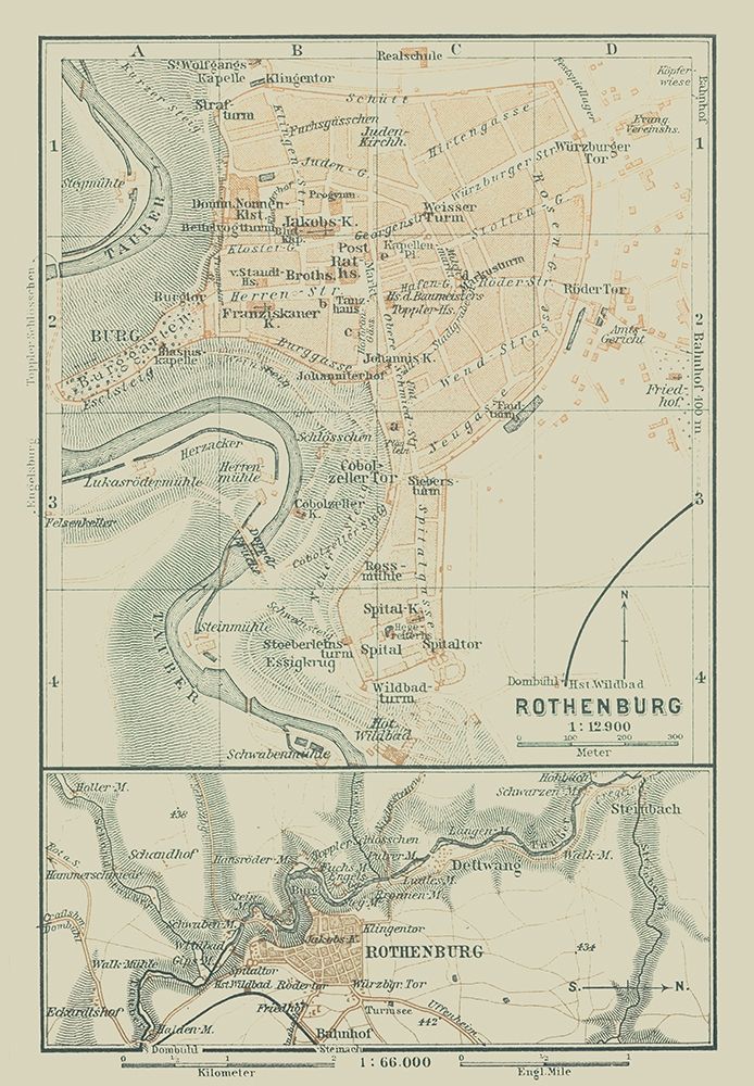 Rothenburg ob der Tauber Germany - Baedeker 1914