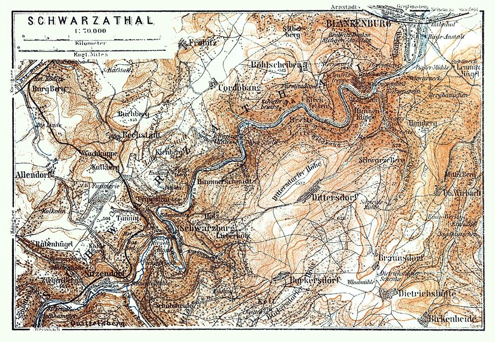 Schwarzatal Region Germany - Baedeker 1914