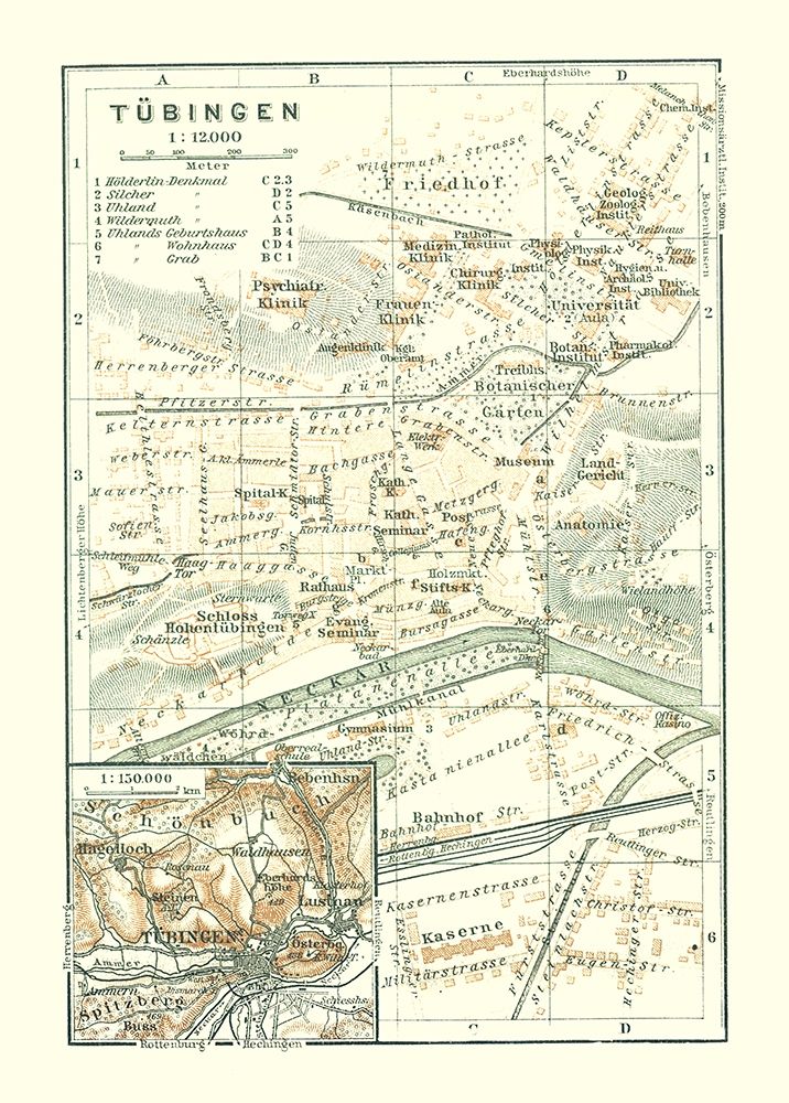 Tubingen Germany - Baedeker 1914
