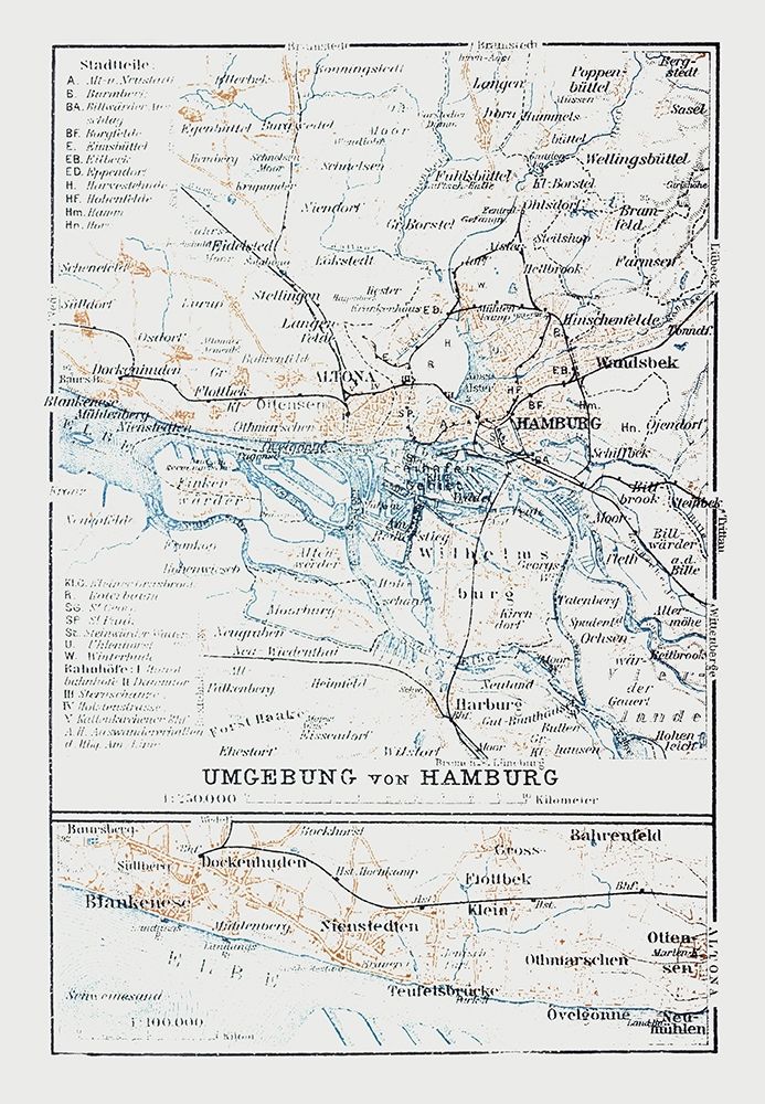 Hamburg Surroundings Germany - Baedeker 1914